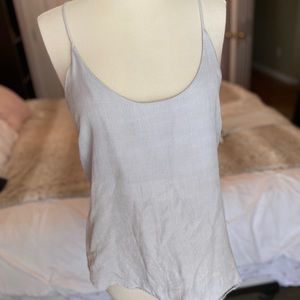 Pin-striped white & grey tank/blouse
